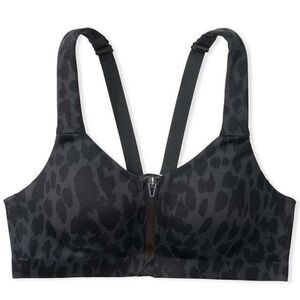Victoria’s Secret knockout Maximum Support Front Close Sports Bra gray leopard